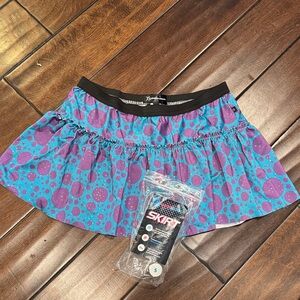 Stylish Blue and Purple Women's Skirt Sparkle Athletic New Small Monsters Sully